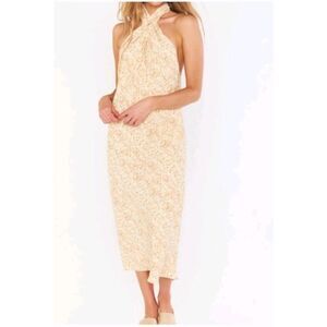 Show Me Your Mumu Desert Snakeskin Jasmine Halter Midi Dress Size Small